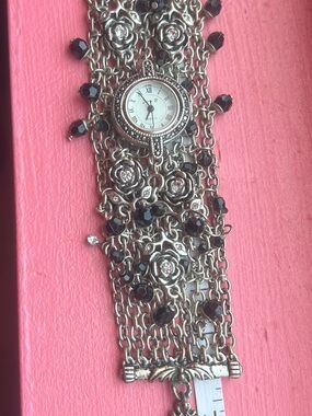Silver Floral Multi-Chain Bracelet 7” wrist  Watch